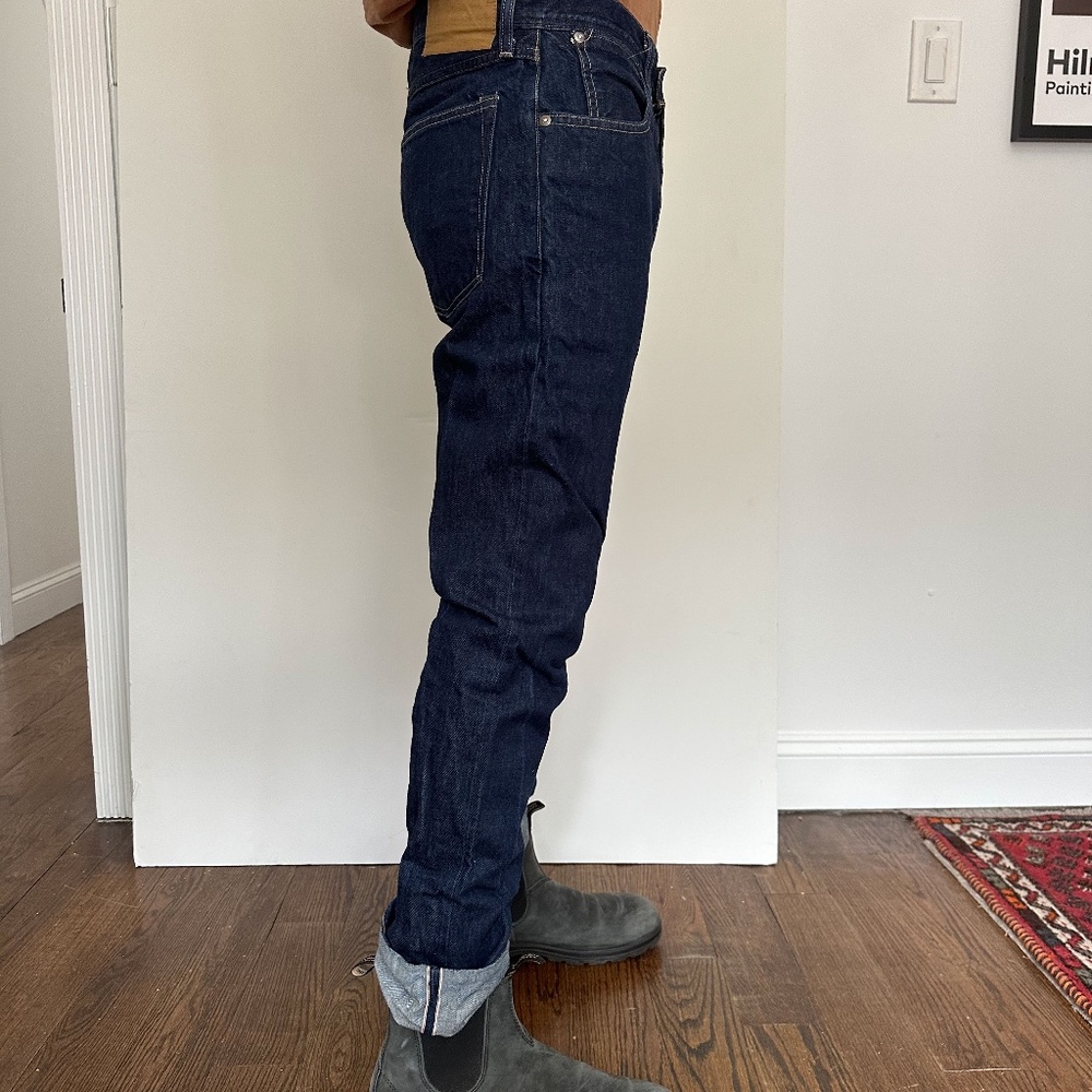 J. Crew Wallace & Barnes Slim Fit Indigo Denim Jean / Rinse Wash / 32x34 - Picture 4 of 16